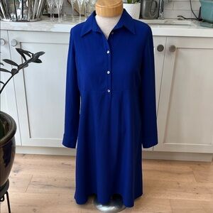 NEW Pietro Brunelli Elegant Saphire Blue Women's A Line Dress with belt